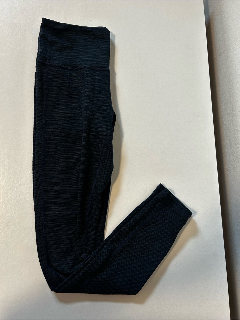Athleta Navy Ribbed High-Rise Leggings